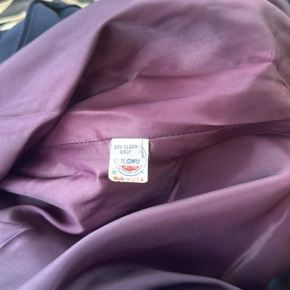 Vintage Ronnie Heller Pleated Dress Navy 10 - Picture 8 of 9